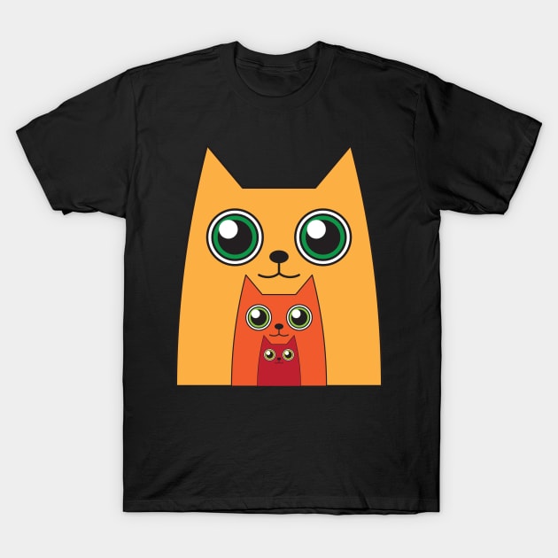 THREE CATS T-Shirt by Sobchishin